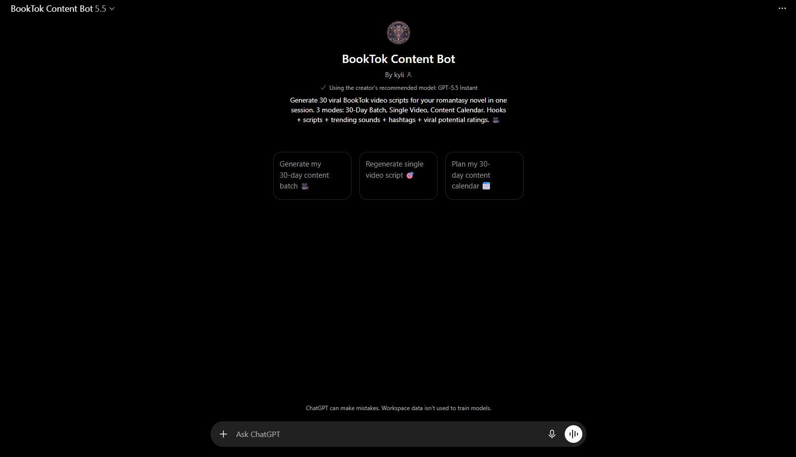 BookTok Content Bot — Product Mockup