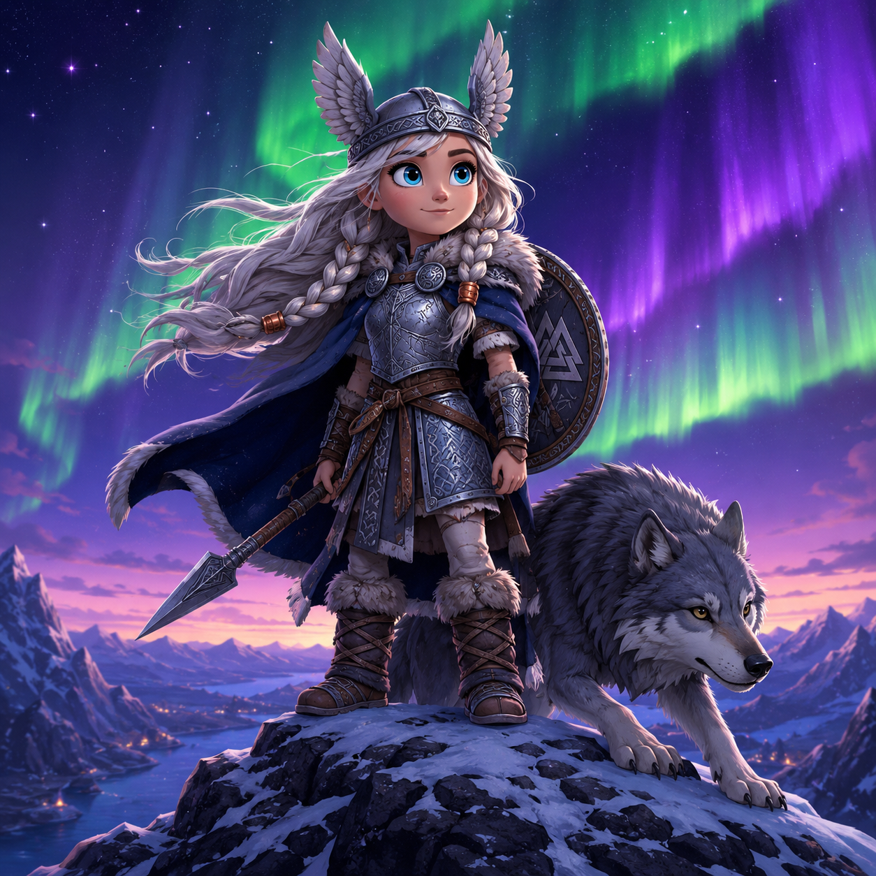 Norse Valkyrie — Character-Locked hero across scenes
