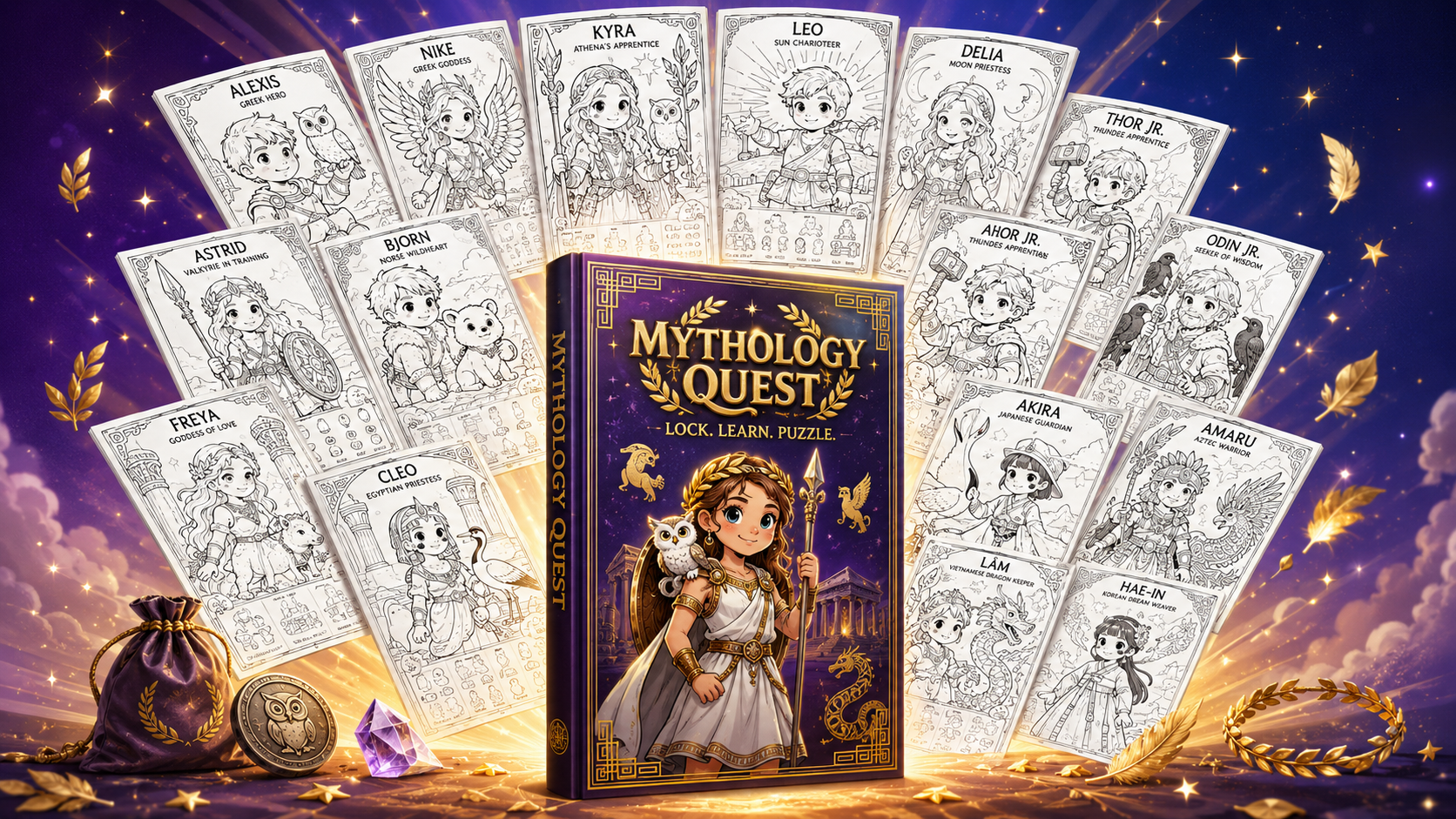 Mythology Quest kit overview — real product screenshot