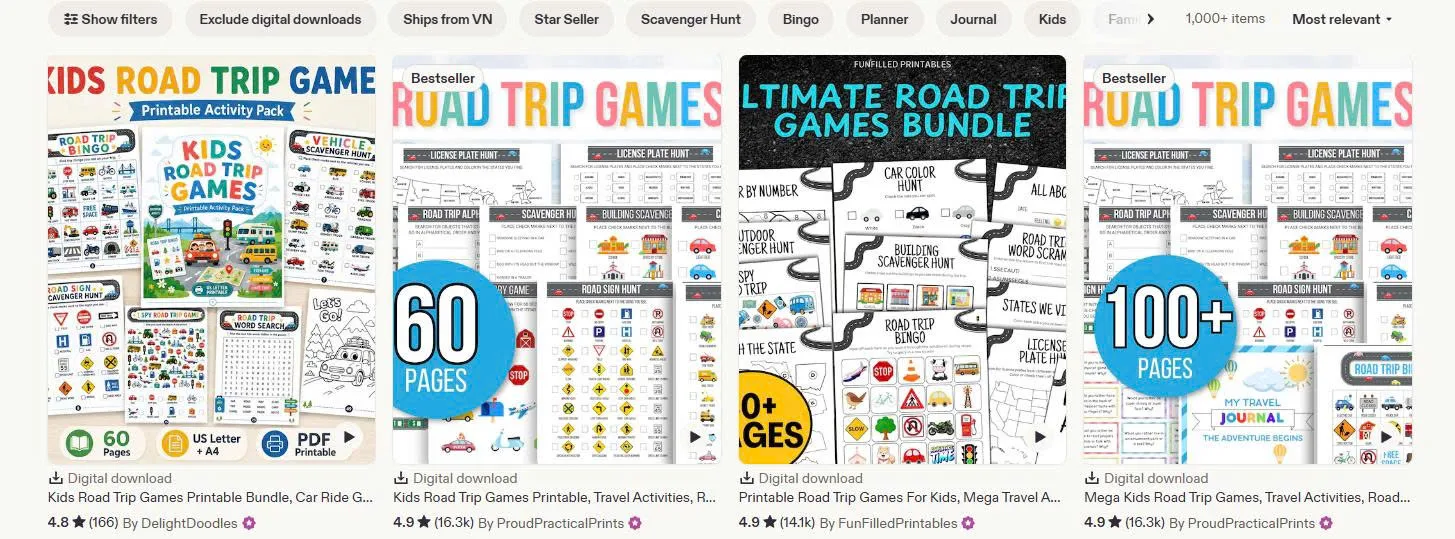 Road Trip Activity Book on Etsy — top seller