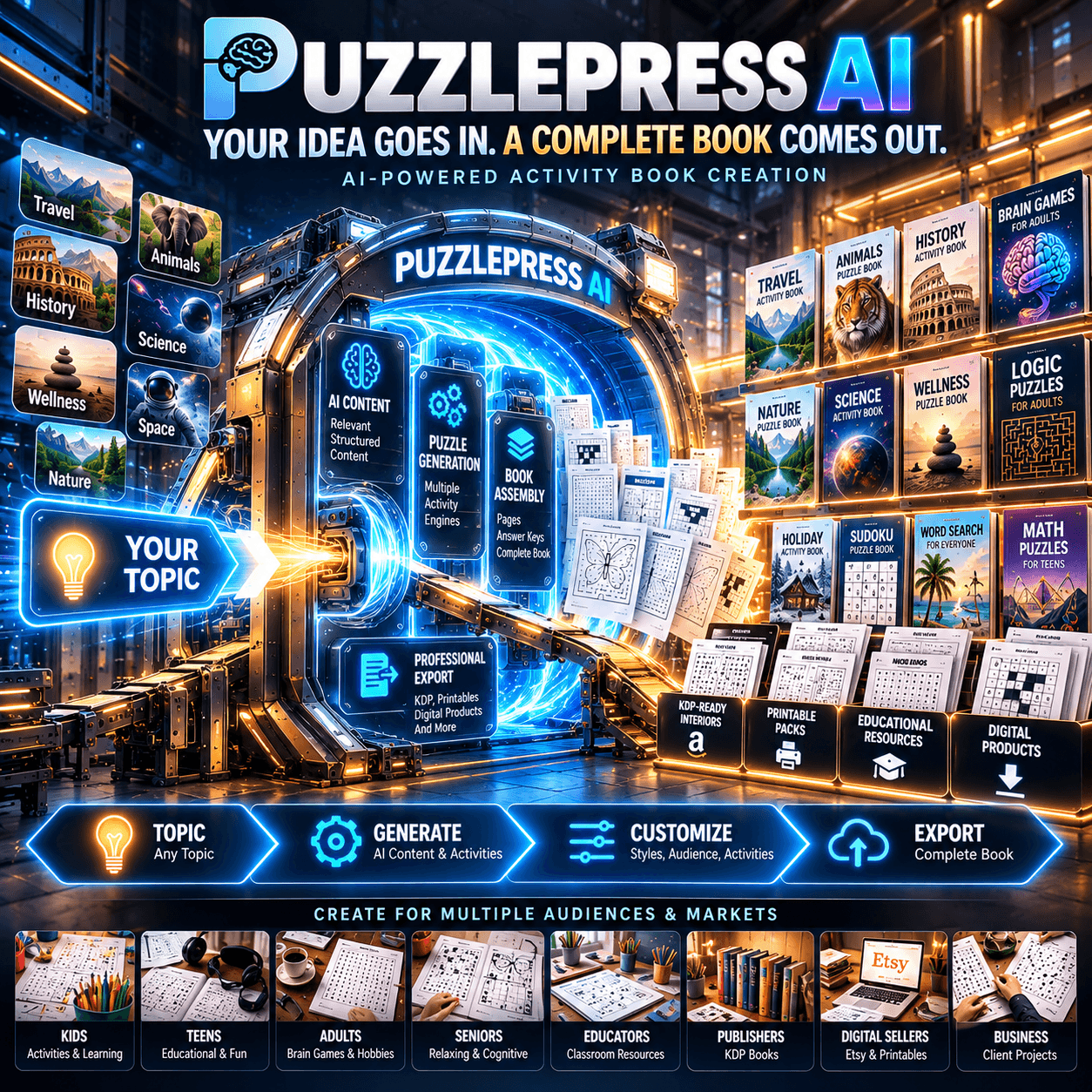 PuzzlePress AI — from ideas to published activity books